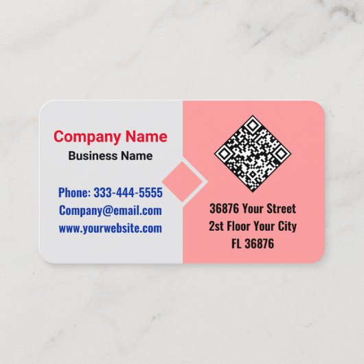 Professioneel (QR-code) Modern Helder Rood & Zwart Visitekaartje (Achterkant)