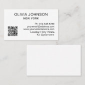 Professioneel QR-code Modern Minimalistisch Wit Visitekaartje (Voorkant / Achterkant)