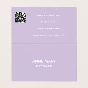 Professioneel QR-code paars wit lavendel violet Visitekaartje
