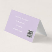 Professioneel QR-code paars wit lavendel violet Visitekaartje (Achterkant)