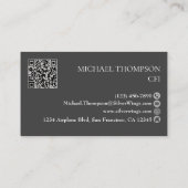 Professioneel QR Code Pilot Stijlvolle Luchtvaart Visitekaartje (Achterkant)
