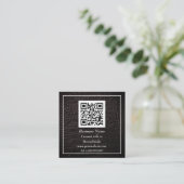 Professioneel QR-Code Scannable Bruin Leer Vierkante Visitekaartje (Staand voorkant)