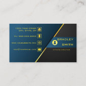 Professioneel QR-code verloop blauw en goud Visitekaartje (Achterkant)