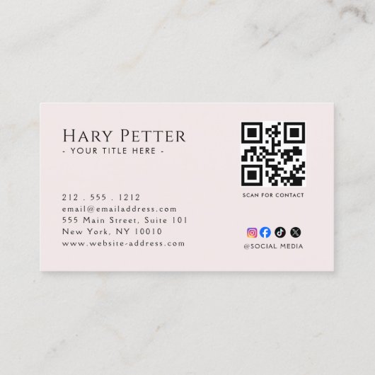 Professioneel QR-code  Visitekaartje (Achterkant)