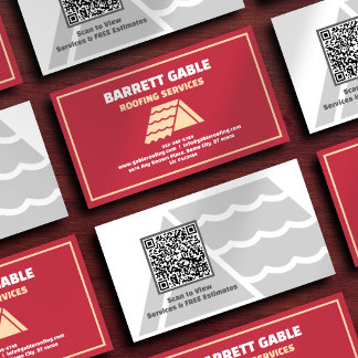 Professioneel QR-code voor rode dakbedekkingsaanne Visitekaartje
