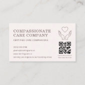 Professioneel QR-code voor seniorenzorghulp  Visitekaartje (Voorkant)