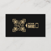 Professioneel QR-code zwart goud piloot minimalist Visitekaartje (Achterkant)