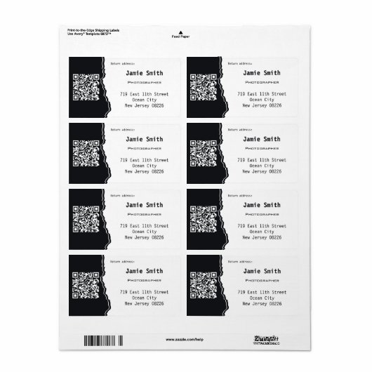 Professioneel QR-codeadres Aangepast fotoadres Etiket (Full Sheet)