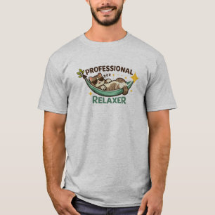 Professioneel Relaxer Grappige Kat in Hangmat Zonn T-shirt