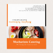 Professioneel restaurant en catering visitekaartje (Buitenkant ongevouwen)