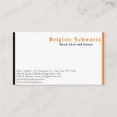 Professioneel restaurant en catering visitekaartje (Achterkant)