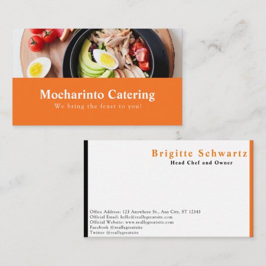 Professioneel restaurant en catering visitekaartje (Voorkant / Achterkant)