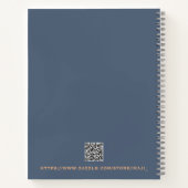 Professioneel Retro Blauw Effen Kleur Duidelijk In Notitieboek (Achterkant)