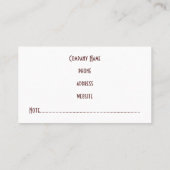 Professioneel Rich Rust Visitekaartje (Achterkant)