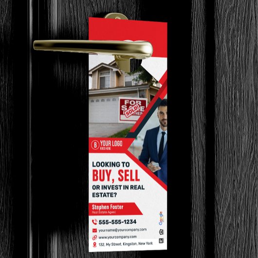 Professioneel Rode Vastgoed Agent Kopen Verkopen I Deurhanger