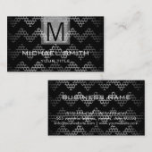 Professioneel roestvrij staal monogram #6 visitekaartje (Voorkant / Achterkant)