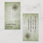 Professioneel romantisch  script paardenbloem visitekaartje (Voorkant / Achterkant)