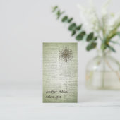 Professioneel romantisch  script paardenbloem visitekaartje (Staand voorkant)