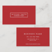 Professioneel, rood, eenvoudig, modern visitekaartje (Voorkant / Achterkant)