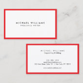 Professioneel rood en wit Visitekaartje (Voorkant / Achterkant)
