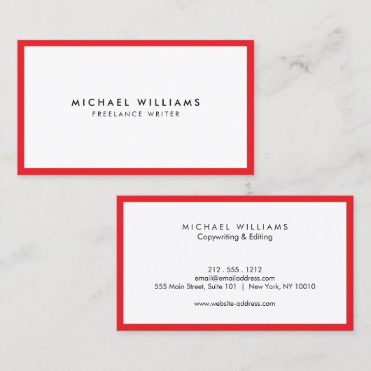 Professioneel rood en wit Visitekaartje (Voorkant / Achterkant)