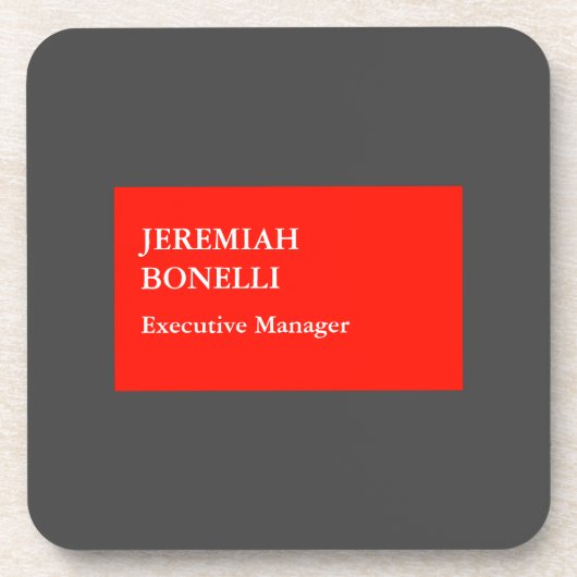 Professioneel rood grijs minimalistisch modern jou bier onderzetter (Voorkant)