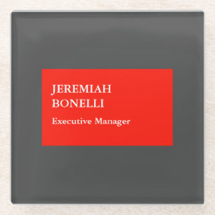 Professioneel rood grijs minimalistisch modern jou glazen onderzetter