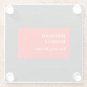 Professioneel rood grijs minimalistisch modern jou glazen onderzetter (Achterkant)