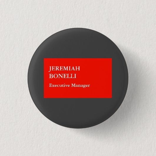 Professioneel rood grijs minimalistisch modern jou ronde button 3,2 cm (Voorkant)