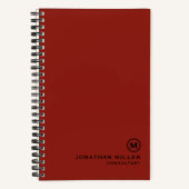 Professioneel rood monogram 5,5 x 8,5 spiraal notitieboek (Voorkant)