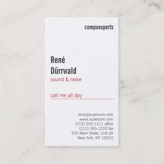 Professioneel rood visitekaartje (Voorkant)