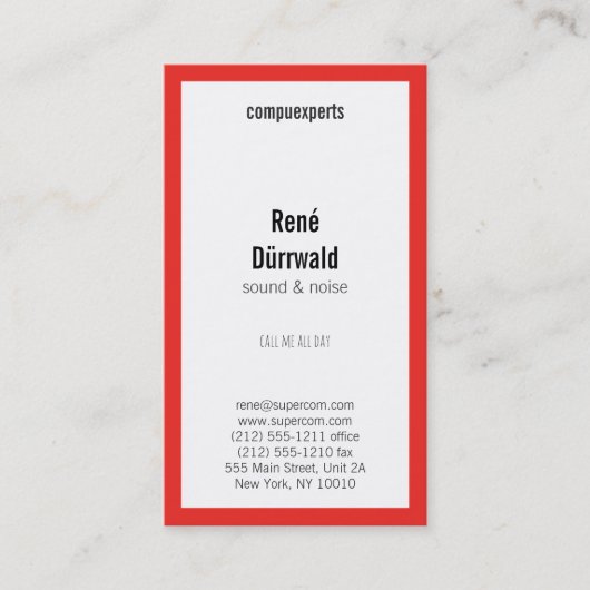 Professioneel rood visitekaartje (Voorkant)