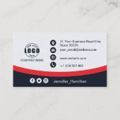 Professioneel Rood voeg uw Logo QR Code toe Foto Visitekaartje (Achterkant)