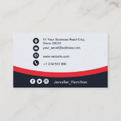 Professioneel Rood voeg uw Logo QR-code toe Visitekaartje (Achterkant)