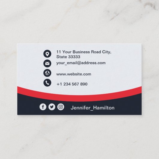 Professioneel Rood voeg uw Logo QR-code toe Visitekaartje (Achterkant)