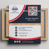Professioneel Rood voeg uw Logo QR-code toe Visitekaartje
