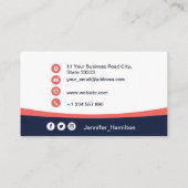 Professioneel Rood voeg uw Logo QR-code toe Visitekaartje (Achterkant)