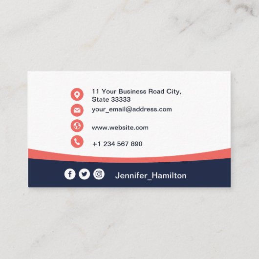 Professioneel Rood voeg uw Logo QR-code toe Visitekaartje (Achterkant)