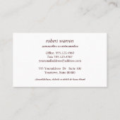 Professioneel rood wijnglas Sommelier winemaker Visitekaartje (Achterkant)