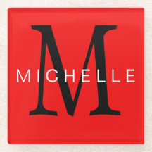 Professioneel rood zwart monogram Jouw naam