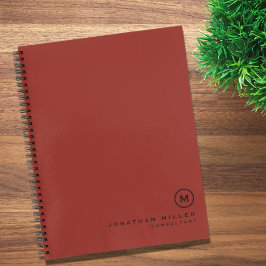 Professioneel rood zwart monogram notitieboek
