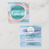 Professioneel Roos Blauw Logo Vierkante Visitekaartje (Voorkant / Achterkant)