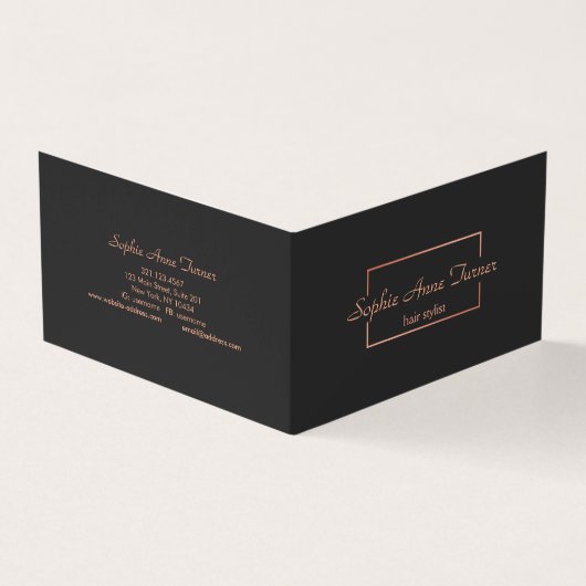 Professioneel Roos Gold Broken Lijst op donkergrij Visitekaartje (Buitenkant)