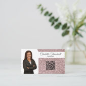 Professioneel Roos Gold Glitter - Aangepaste foto  Visitekaartje (Staand voorkant)