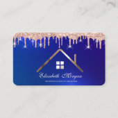 Professioneel Roos Gold Glitter-schijven Doos blau Visitekaartje (Voorkant)