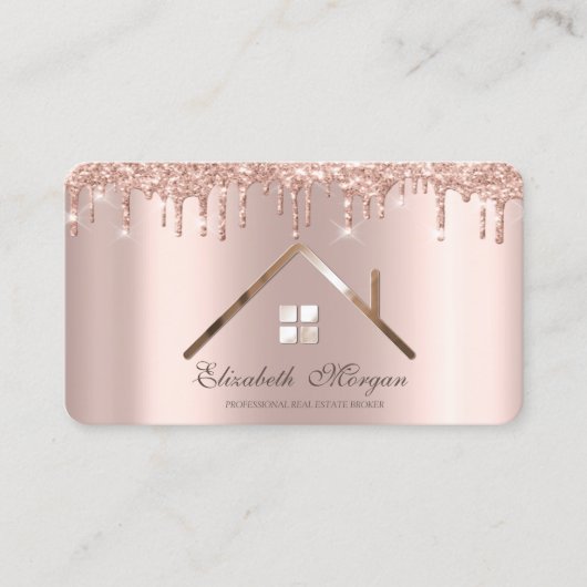 Professioneel Roos Gold Glitter zorgt voor een ech Visitekaartje (Voorkant)