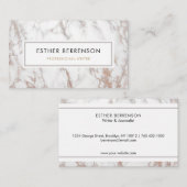 Professioneel Roos Goud Marmer Visitekaartje (Voorkant / Achterkant)