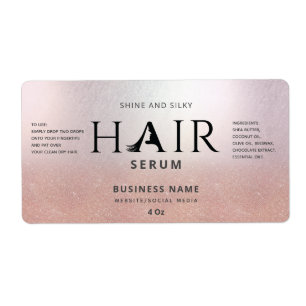 Professioneel roos goud ombre HAIR serumlabel Etiket