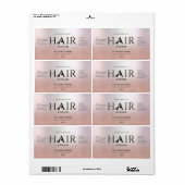 Professioneel roos goud ombre HAIR serumlabel Etiket (Full Sheet)