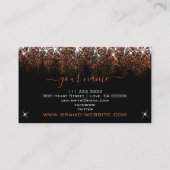 Professioneel Roos Gouden Glitter Vonk Elegante Na Visitekaartje (Achterkant)